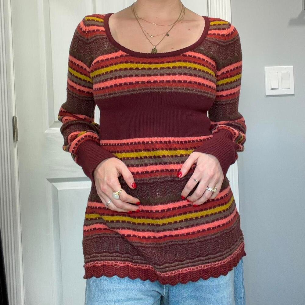 Free people multicoloured striped knitted